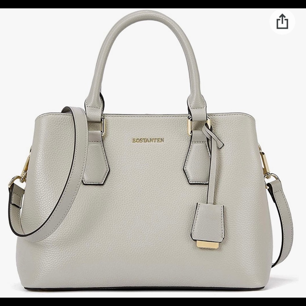 Bostanten-top handle leather handbag